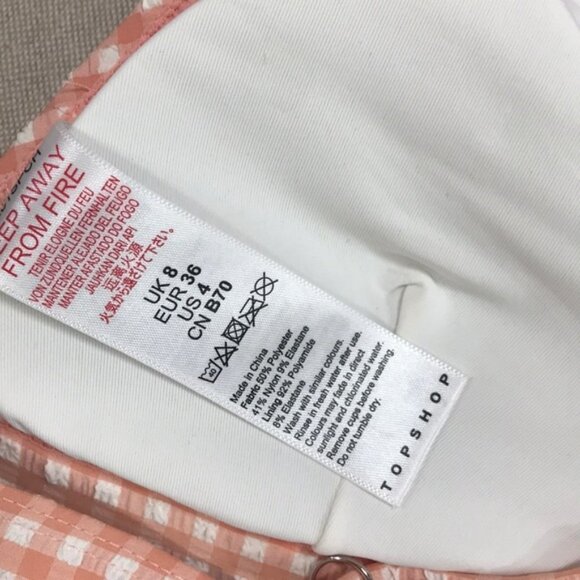 NWOT TOPSHOP Gingham Ring Triangle Bikini Top - Picture 7 of 7